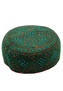 Original Pakistani Tupi - Deep Green (Any Design) image