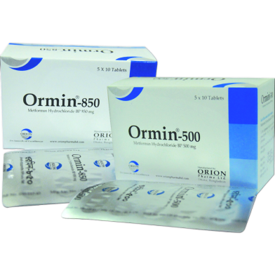 Ormin 850 mg Tablet 10's strip image