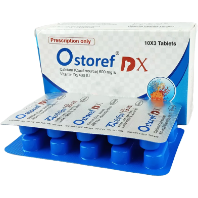 Ostoref DX 600 mg Plus 400 IU 10's Strip Tablet image