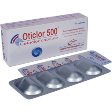 Oticlor 500 mg Capsule 4's pack image