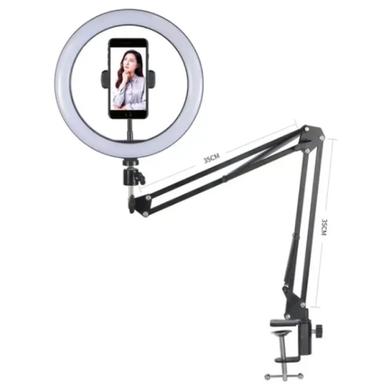 Overhead Video Stand with 10 inch Ring Light and Phone Mount for Drawing, Cooking Video, Facebook, YouTube Live Streaming Slide 2