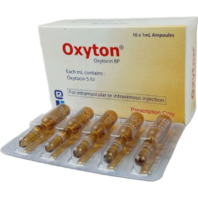 Oxyton 5 IU/ml IM/IV Injection 5 IU ampoule 5's pack image