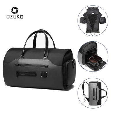 Ozuko 9288 Convertible Garment Travel Duffel Bag With Shoes Compartment And Wet Pocket（50 Liter）(52*26*33cm 1.8 kg) image