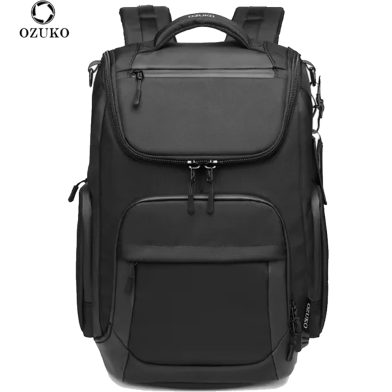 Ozuko 9409 Wholesale Usb Charging Waterproof Fashion Mens Design Travel Bag Laptop Hiking Backpacks (30*17*46cm 1.1 kg) image