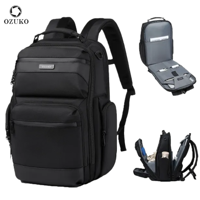 Ozuko 9770 Travel Polyester Laptop Backpacks For Men Waterproof 2024 Hot Item Lightweight Casual School Bag Business Backpack (45*25*29cm 1.35 kg) image