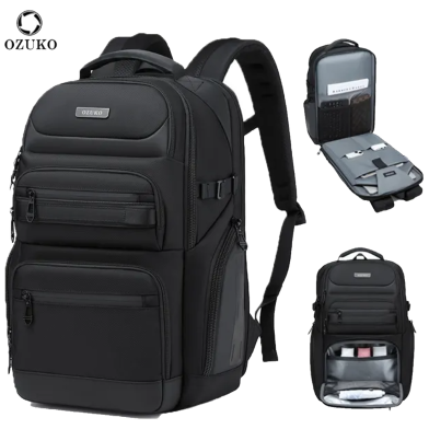 Ozuko 9772 Fashion Travel Back Pack Bag High Capacity Travel 15.6 Inches Laptop Waterproof Business Backpacks For Men (50*25*32cm 1.9kgs) image