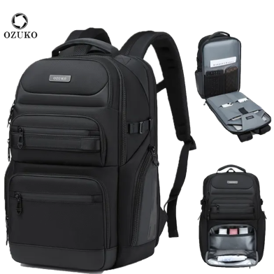 Ozuko 9772 Fashion Travel Back Pack Bag High Capacity Travel 15.6 Inches Laptop Waterproof Business Backpacks For Men (45*25*29cm 1.35kgs) image