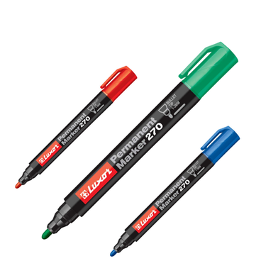 Luxor Permanent Marker 270 Bullet Red/Blue/Green - 1 Pcs image