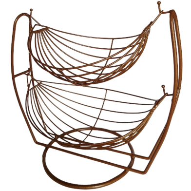 PH Copper Golden Two-Tier Fruit Basket Stand image