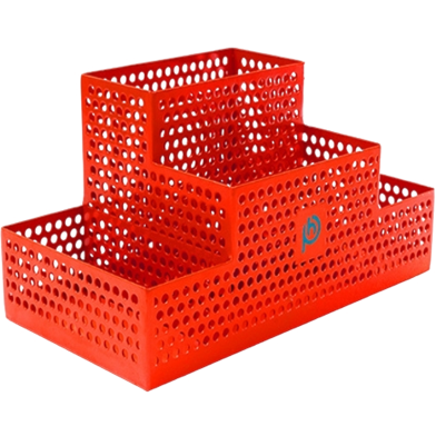 PH Ruby Red Metal Desk Multi Card and Pen Holder image