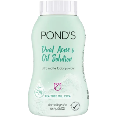 POND'S Dual Acne And Oil Solution Ultra Matte Facial Powder 50 gm with Tea Tree Oil, CICA image