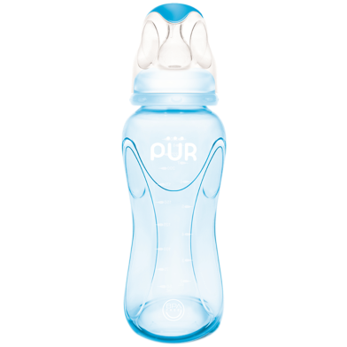 PUR Advanced Slim Neck Feeding Bottle 8oz./250ml – (Blue) image