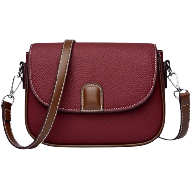 PU Leather Crossbody Hand Bag For Women - Maroon image