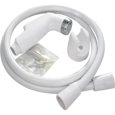 PVC Push Shower Set (White colour) image