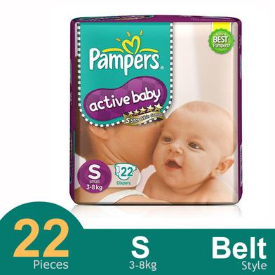 Pampers Active Belt System Baby Diapers S size (3-8 kg) 22 Pcs image