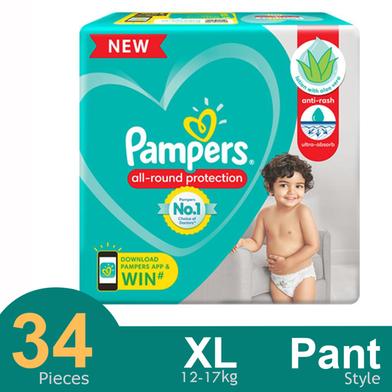 Pampers All Round Pant System Baby Diaper (12-17 kg ) (34 Pcs) image