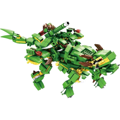 Panlos 12 in 1 Tyrannosaurus Dinosaur Toy Model Educational Carton Kids 577 Piece Building Blocks Brick Set image