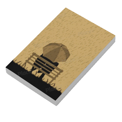 Paper Tree Vintage Notebook Sketchbook Drawing Sketchpad- ROMANTIC SEEN WITH RAINY BENCH image