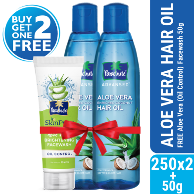Parachute Hair Oil Advansed Aloe Vera Enriched Coconut 250ml Pack of 2 (250ml x 2) image