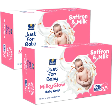 Parachute Just For Baby - Milky Glow Saffron and Milk Soap Pack of 2 Combo (75g x 2) image