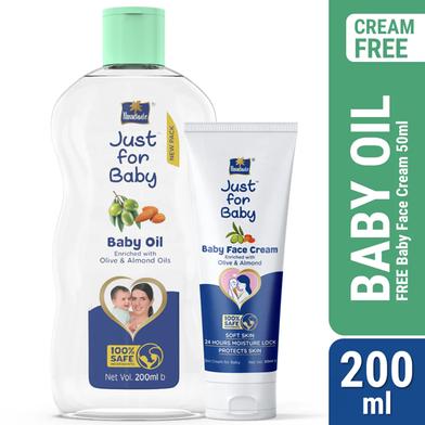 Parachute Just for Baby - Baby Oil 200ml (Baby Face Cream 50g FREE) image