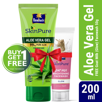 Parachute SkinPure Aloe Vera Gel 200ml (Free Goat Milk Facewash - Glow - 50gm) image