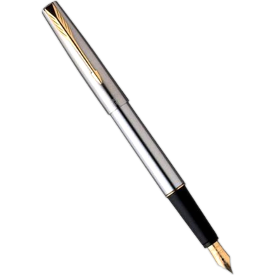 Parker Frontier Stainless Steel GT Gold Trim Fountain Pen image