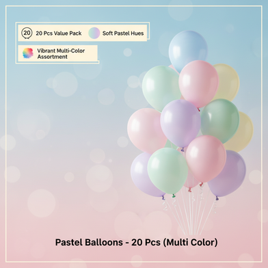 Pastel Balloons - 20 Pcs (Multi Color) Slide 2
