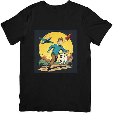 Pathok Point Tintin Adventures Of Tintin Inspired Unisex Cotton Half Sleeve T-Shirt image