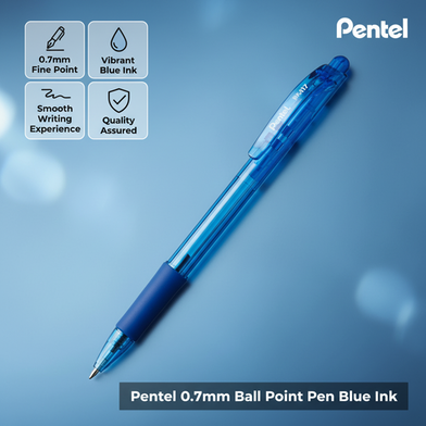 Pentel 0.7mm Ball Point Pen Blue Ink - 1 Pcs - BK417-C Slide 2