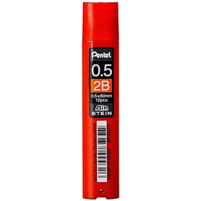 Pentel Ain Stein Pencil Lead (0.5mm) 2B 12 Pcs image