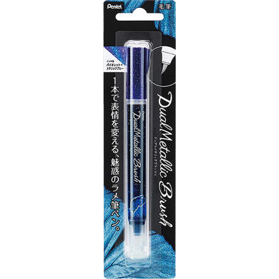 Pentel Dual Metallic Brush-Violet Plus Metallic Blue image