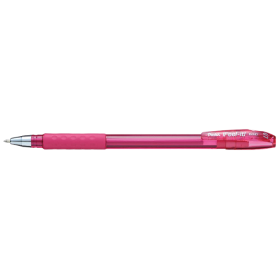 Pentel Feel-IT Ballpoint Pen 0.7mm Pink - Barrel - Blue Ink image