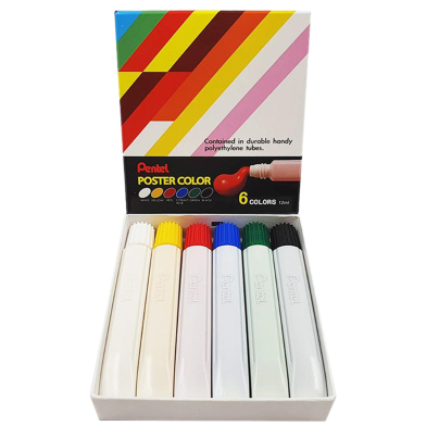 Pentel Poster 6 Colors Set IN PE Tube image
