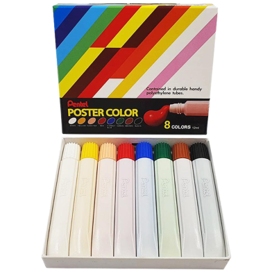 Pentel Poster 8 Colors Set IN PE Tube image
