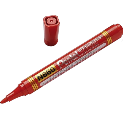Pentel Refillable Permanent Marker Chisel Point-Red (N460-B) image