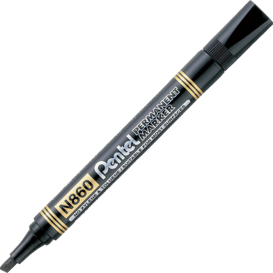 Pentel Refillable Permanent Marker Chisel Point-Black (N460-A) image