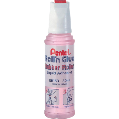 Pentel Roll'n Glue Rubber Roller Liquid Adhesive 30ml image