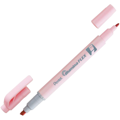 Pentel Twin Tip Illumina Flex Highlighter Flexible Chiset and Fine Tip - Pastel Pink image