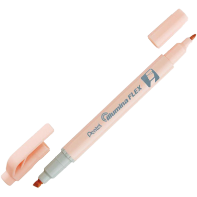 Pentel Twin Tip Illumina Flex Highlighter Flexible Chiset and Fine Tip - Pastel Orange image