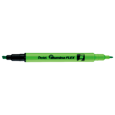 Pentel Twin Tip Illumina Flex Highlighter Flexible Chiset and Fine Tip - Light Green image