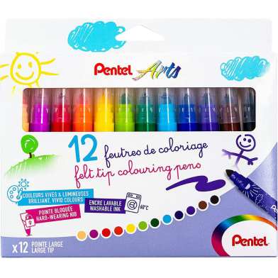 Pentel Washble Color Pen 12 Color Large Tip image