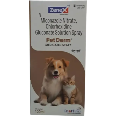 Pet Derm Medicated Spray Anti-Bacterial and Anti-Fungal For Cat and Dog 100ml image