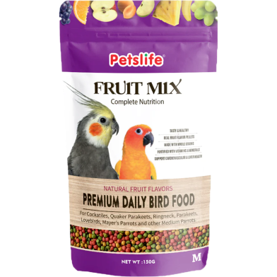 Petslife Fruit Mix Pallets For Cockatiels Conures and Ringneck 150 gm image