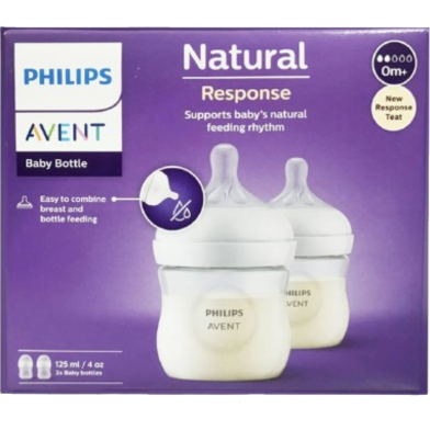 Philips Avent Philips Avent Natural Feeder Bottle 0 month Plus Baby Feeder 125 ml (Pack Of 2) image