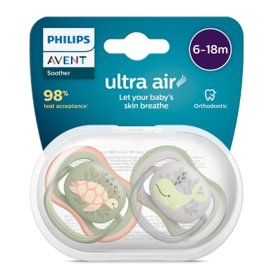 Philips Avent Ultra Air Pacifier 2Pcs - BPA-Free Dummy for Babies From 6-18 Months image