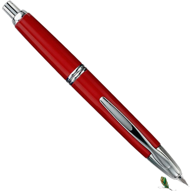 Pilot Capless Red Rhodium Fountain Pen - 1Pcs image