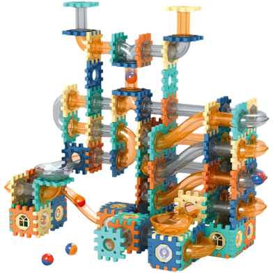 Pipeline Rolling Ball Race Track Montessori Educational Toy For Girls Boys Kids Creative Gift-125 Pcs image