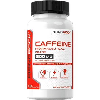 Piping Rock Caffeine 200mg 100 Tablets - X003kj3uor image