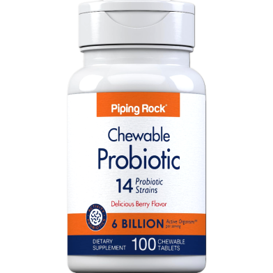 Piping Rock Chewable Probiotic 6 Billion 100 Chewable Tablets - X00381r9fn image